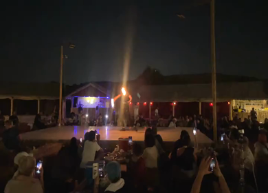  30 March 2023 : A Shot of Fire Show at Dubai Desert Safari at Abu Dhabi,UAE 