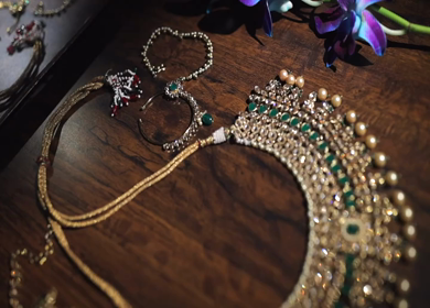A Slow Motion Shot of Indian Wedding Jewellery in India