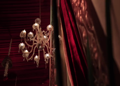 A Slow Motion Shot of an Indian Wedding Venue Decoration in India