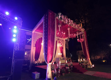 A Slow Motion Shot of an Indian Wedding Venue Decoration in India