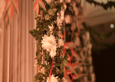 A Slow Motion Shot of an Indian Wedding Venue Decoration in India