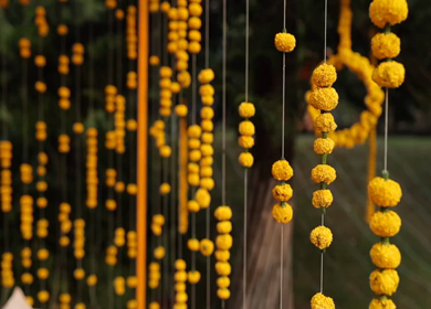 A Slow Motion Shot of an Indian Wedding Venue Decoration in India