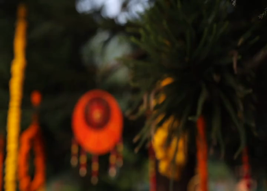 A Slow Motion Shot of an Indian Wedding Venue Decoration in India