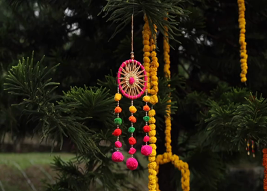 A Slow Motion Shot of an Indian Wedding Venue Decoration in India