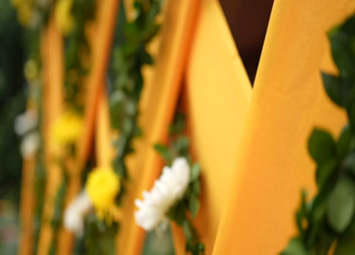 A Slow Motion Shot of an Indian Wedding Venue Decoration in India