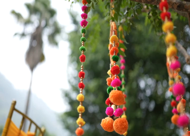 A Slow Motion Shot of an Indian Wedding Venue Decoration in India