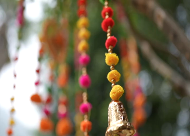 A Slow Motion Shot of an Indian Wedding Venue Decoration in India