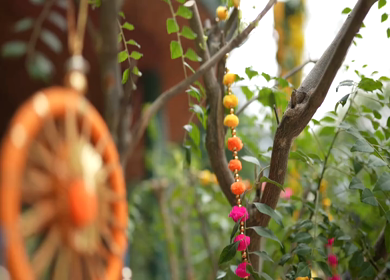 A Slow Motion Shot of an Indian Wedding Venue Decoration in India