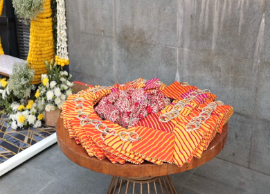 A Slow Motion Shot of an Indian Wedding Venue Decoration in India