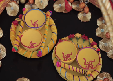 A Slow Motion Shot of an Indian Wedding Venue Decoration in India