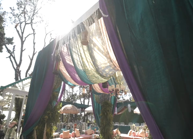 A Slow Motion Shot of an Indian Wedding Venue Decoration in India
