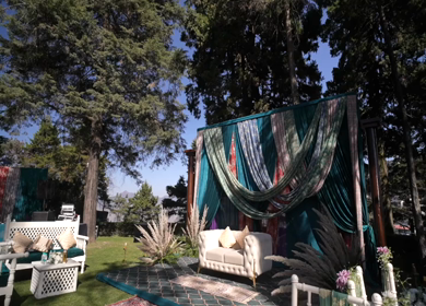 A Slow Motion Shot of an Indian Wedding Venue Decoration in India