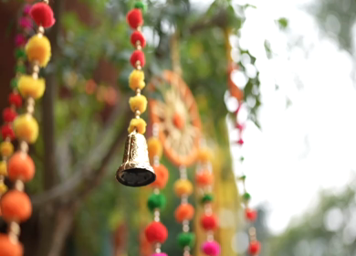 A Slow Motion Shot of an Indian Wedding Venue Decoration in India