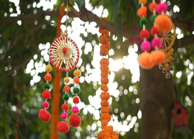 A Slow Motion Shot of an Indian Wedding Venue Decoration in India