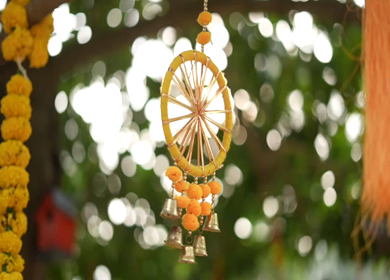 A Slow Motion Shot of an Indian Wedding Venue Decoration in India