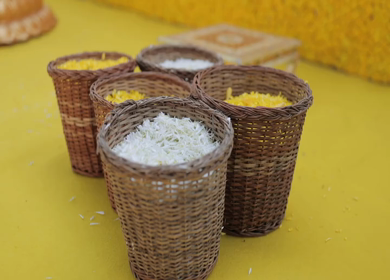 A Slow Motion Shot of an Indian Wedding Venue Decoration in India