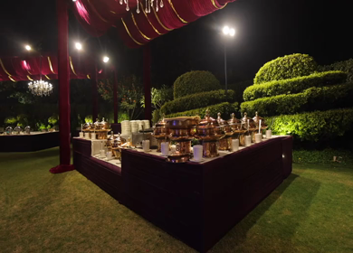 A Slow Motion Shot of an Indian Wedding Venue Decoration in India