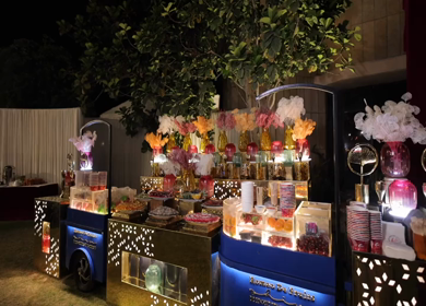 A Slow Motion Shot of an Indian Wedding Venue Decoration in India