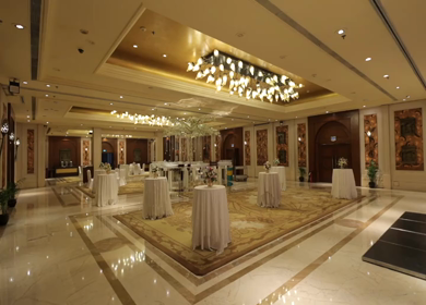 A Slow Motion Shot of an Indian Wedding Venue Decoration in India