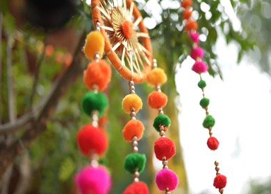 A Slow Motion Shot of an Indian Wedding Venue Decoration in India
