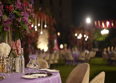 A Slow Motion Shot of an Indian Wedding Venue Decoration in India