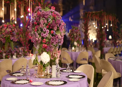 A Slow Motion Shot of an Indian Wedding Venue Decoration in India