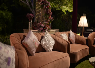 A Slow Motion Shot of an Indian Wedding Venue Decoration in India