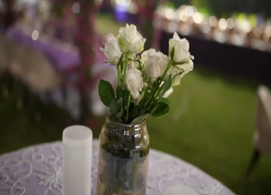 A Slow Motion Shot of an Indian Wedding Venue Decoration in India