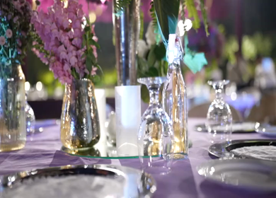 A Slow Motion Shot of an Indian Wedding Venue Decoration in India