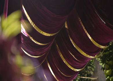 A Slow Motion Shot of an Indian Wedding Venue Decoration in India