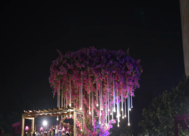 A Slow Motion Shot of an Indian Wedding Venue Decoration in India