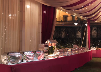 A Slow Motion Shot of an Indian Wedding Venue Decoration in India