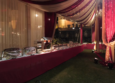 A Slow Motion Shot of an Indian Wedding Venue Decoration in India