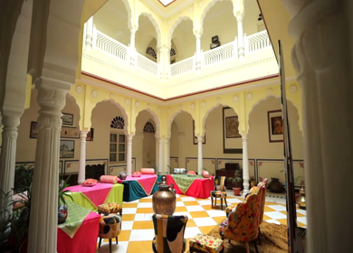 A Slow Motion Shot of an Indian Wedding Venue Decoration in India