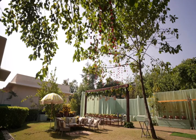 A Slow Motion Shot of an Indian Wedding Venue Decoration in India
