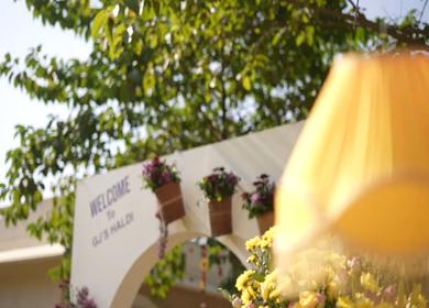 A Slow Motion Shot of an Indian Wedding Venue Decoration in India