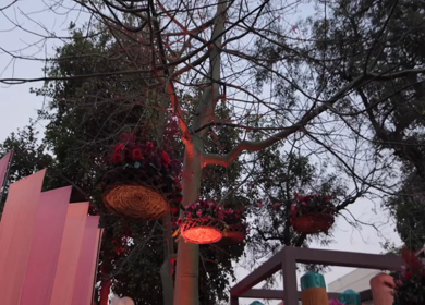 A Slow Motion Shot of an Indian Wedding Venue Decoration in India