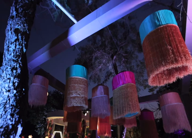 A Slow Motion Shot of an Indian Wedding Venue Decoration in India