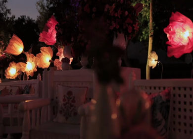 A Slow Motion Shot of an Indian Wedding Venue Decoration in India