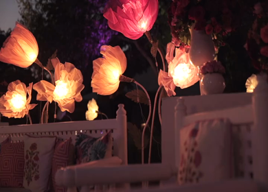 A Slow Motion Shot of an Indian Wedding Venue Decoration in India