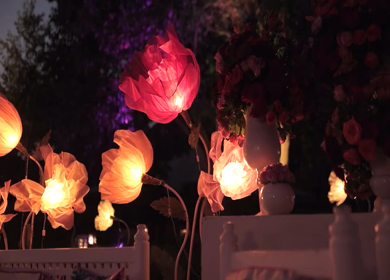 A Slow Motion Shot of an Indian Wedding Venue Decoration in India