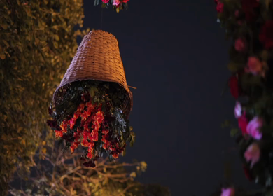 A Slow Motion Shot of an Indian Wedding Venue Decoration in India
