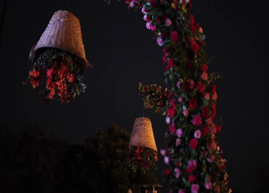 A Slow Motion Shot of an Indian Wedding Venue Decoration in India