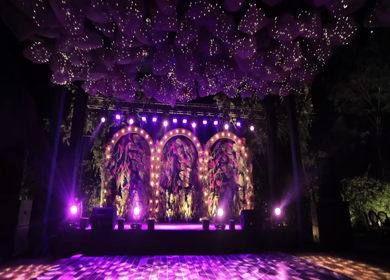 A Slow Motion Shot of an Indian Wedding Venue Decoration in India