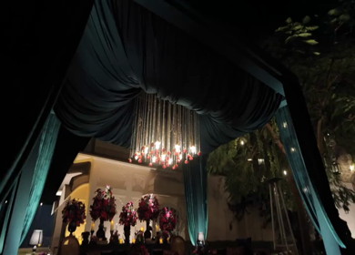 A Slow Motion Shot of an Indian Wedding Venue Decoration in India