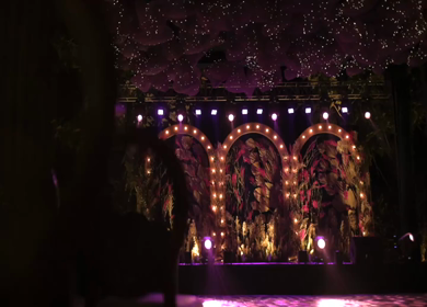 A Slow Motion Shot of an Indian Wedding Venue Decoration in India