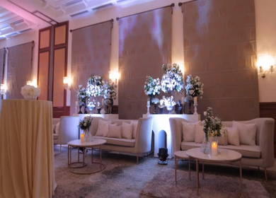 A Slow Motion Shot of an Indian Wedding Venue Decoration in India