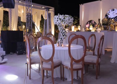 A Slow Motion Shot of an Indian Wedding Venue Decoration in India