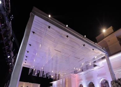 A Slow Motion Shot of an Indian Wedding Venue Decoration in India