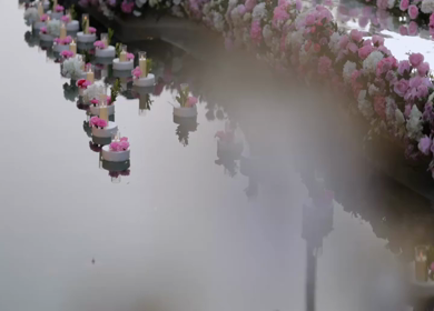 A Slow Motion Shot of an Indian Wedding Venue Decoration in India